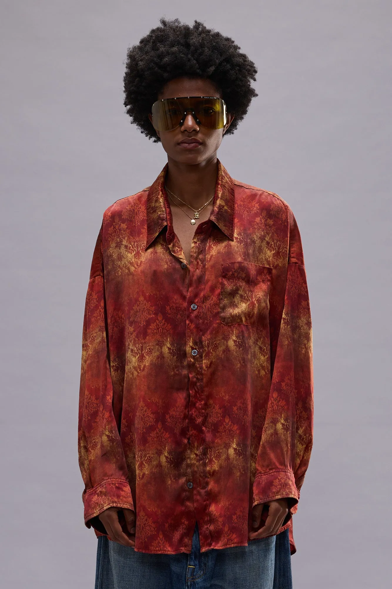 DROP NECK SHIRT - MULTI ORANGE sold by R13 product image thumbnail 4
