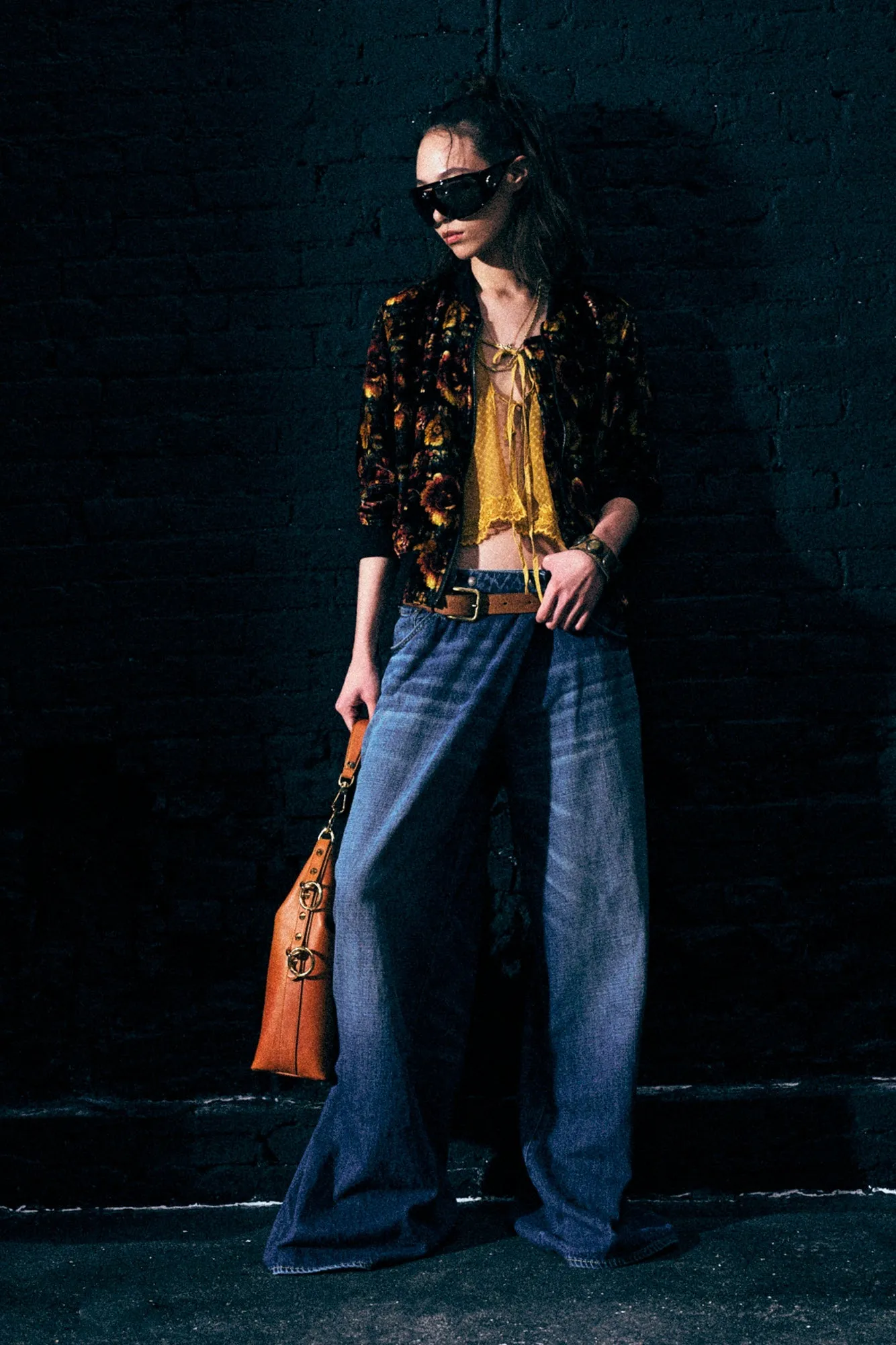 SHRUNKEN FLIGHT BOMBER - ORANGE MULTI FLORAL sold by R13 product image thumbnail 3