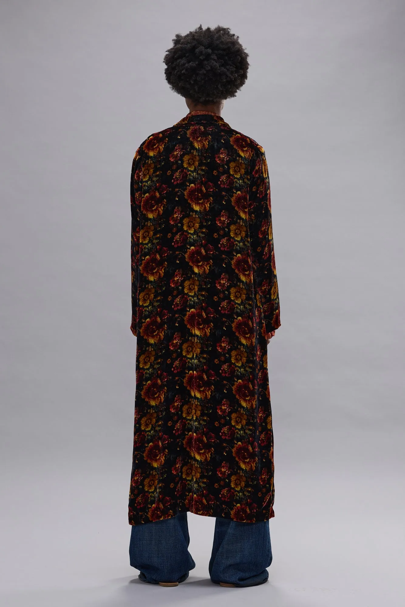 DRAPEY DOUBLE BREASTED COAT - ORANGE MULTI FLORAL sold by R13 product image thumbnail 4