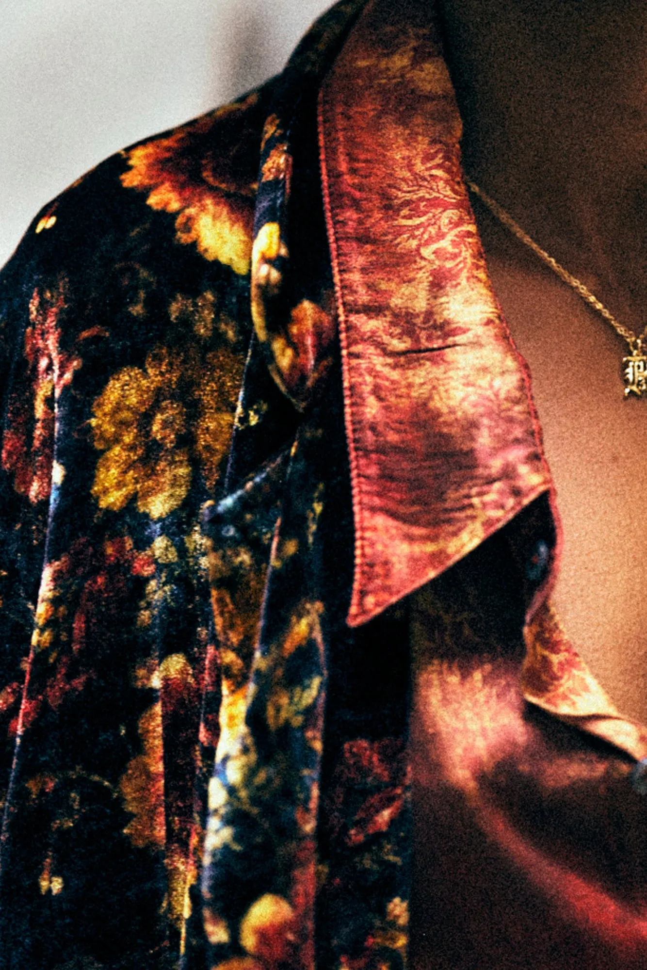 DRAPEY DOUBLE BREASTED COAT - ORANGE MULTI FLORAL sold by R13 product image thumbnail 2