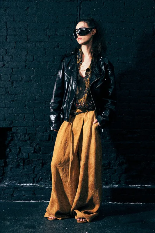 OVERSIZED CROSSOVER PANT - ORANGE FLORAL sold by R13