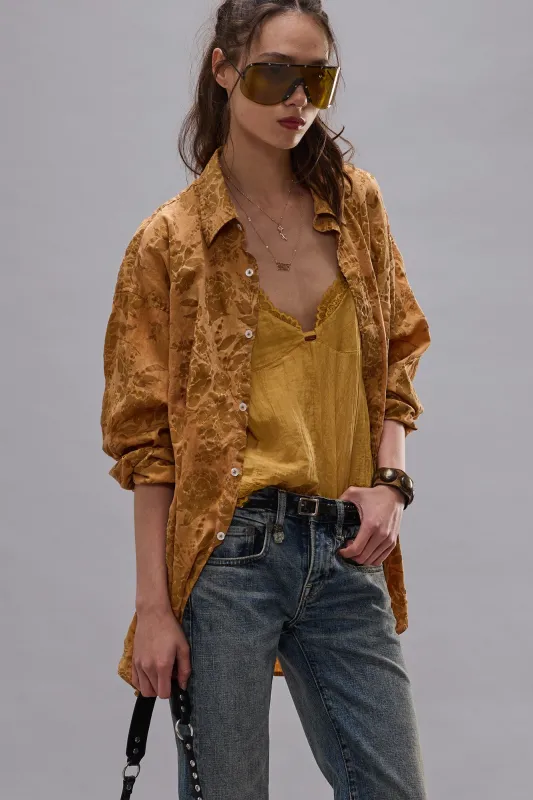 BOYFRIEND BUTTON UP - ORANGE FLORAL sold by R13