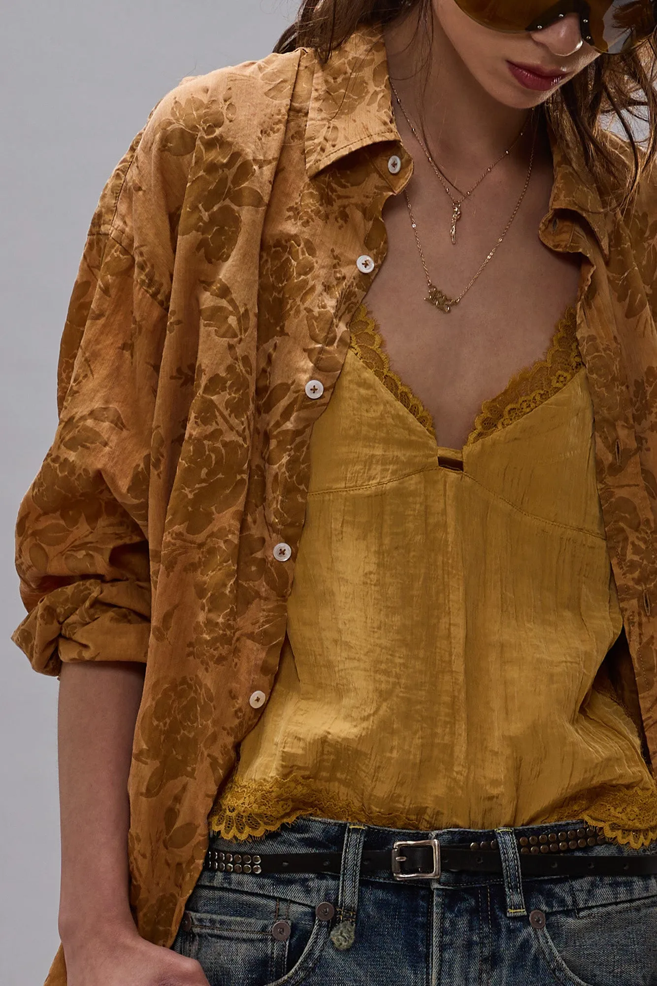 BOYFRIEND BUTTON UP - ORANGE FLORAL sold by R13 product image thumbnail 3