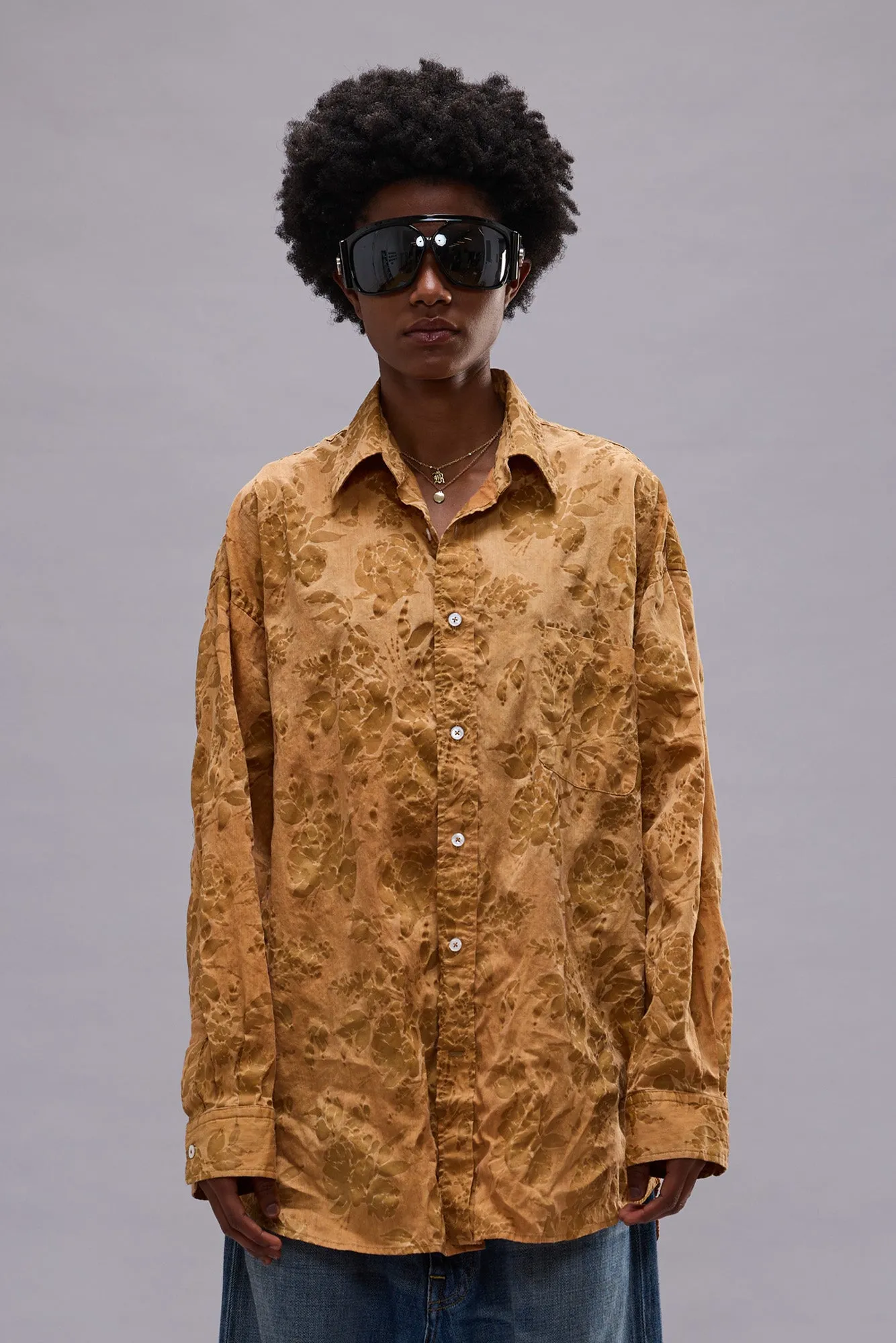 BOYFRIEND BUTTON UP - ORANGE FLORAL sold by R13 product image thumbnail 4