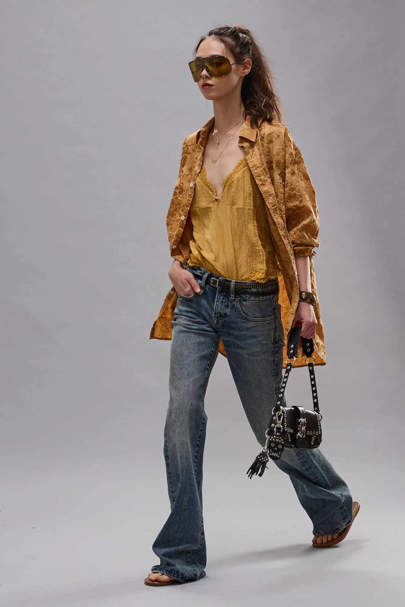 BOYFRIEND BUTTON UP - ORANGE FLORAL sold by R13 product image thumbnail 2