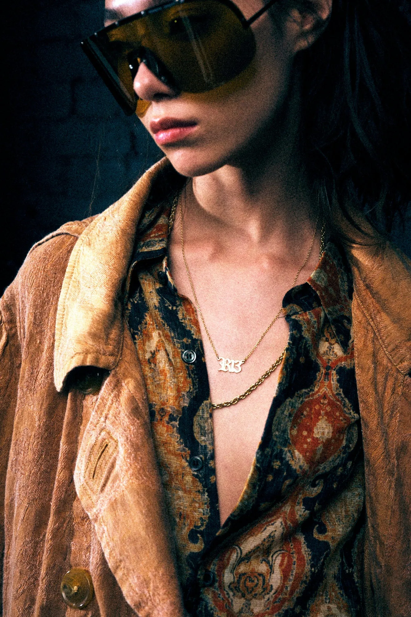 OVERSIZED HOODED COAT - ORANGE FLORAL sold by R13 product image thumbnail 2