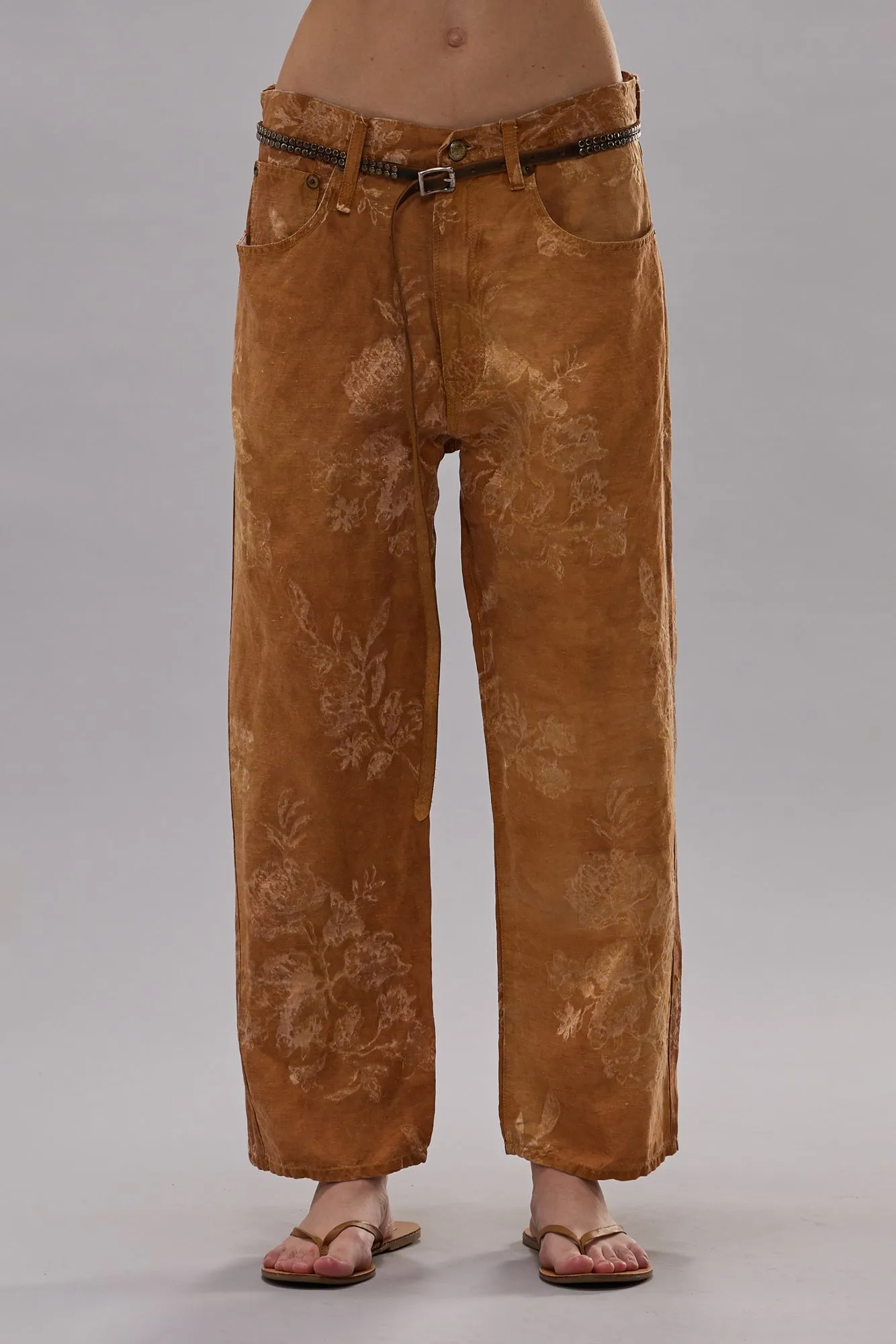 X-BOYFRIEND PANT - ORANGE FLORAL sold by R13 product image thumbnail 3