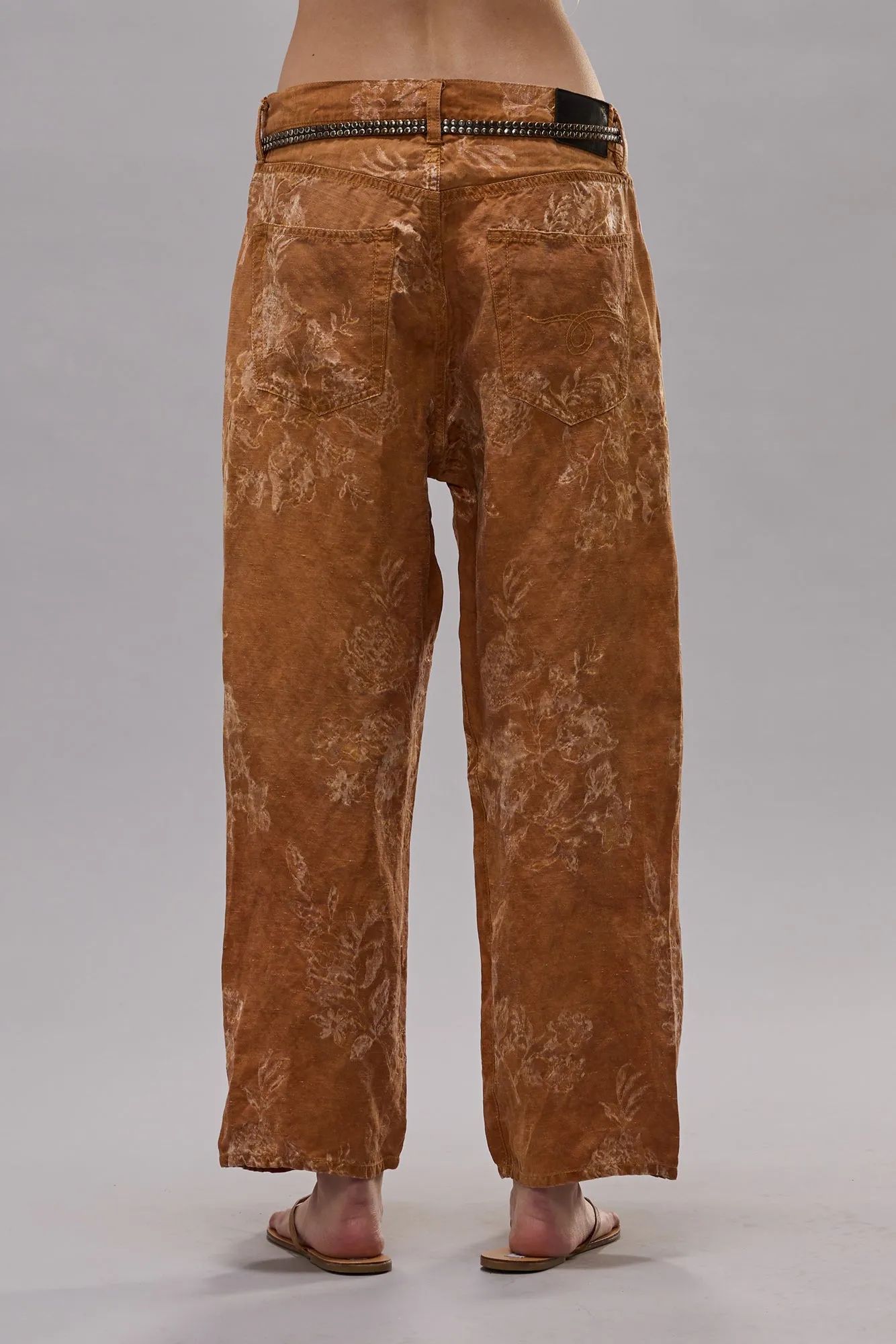 X-BOYFRIEND PANT - ORANGE FLORAL sold by R13 product image thumbnail 4