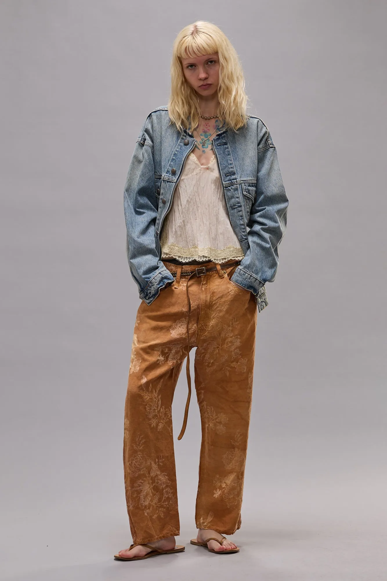 X-BOYFRIEND PANT - ORANGE FLORAL sold by R13