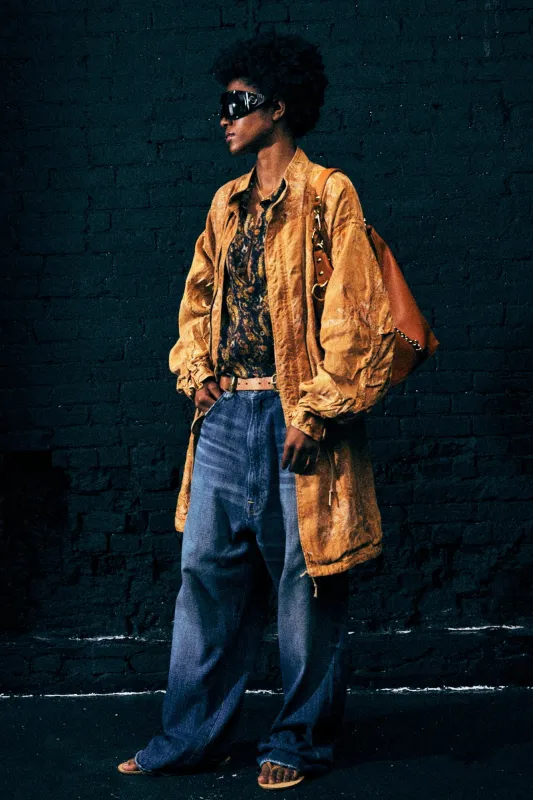 FISHTAIL PARKA - ORANGE FLORAL made by R13