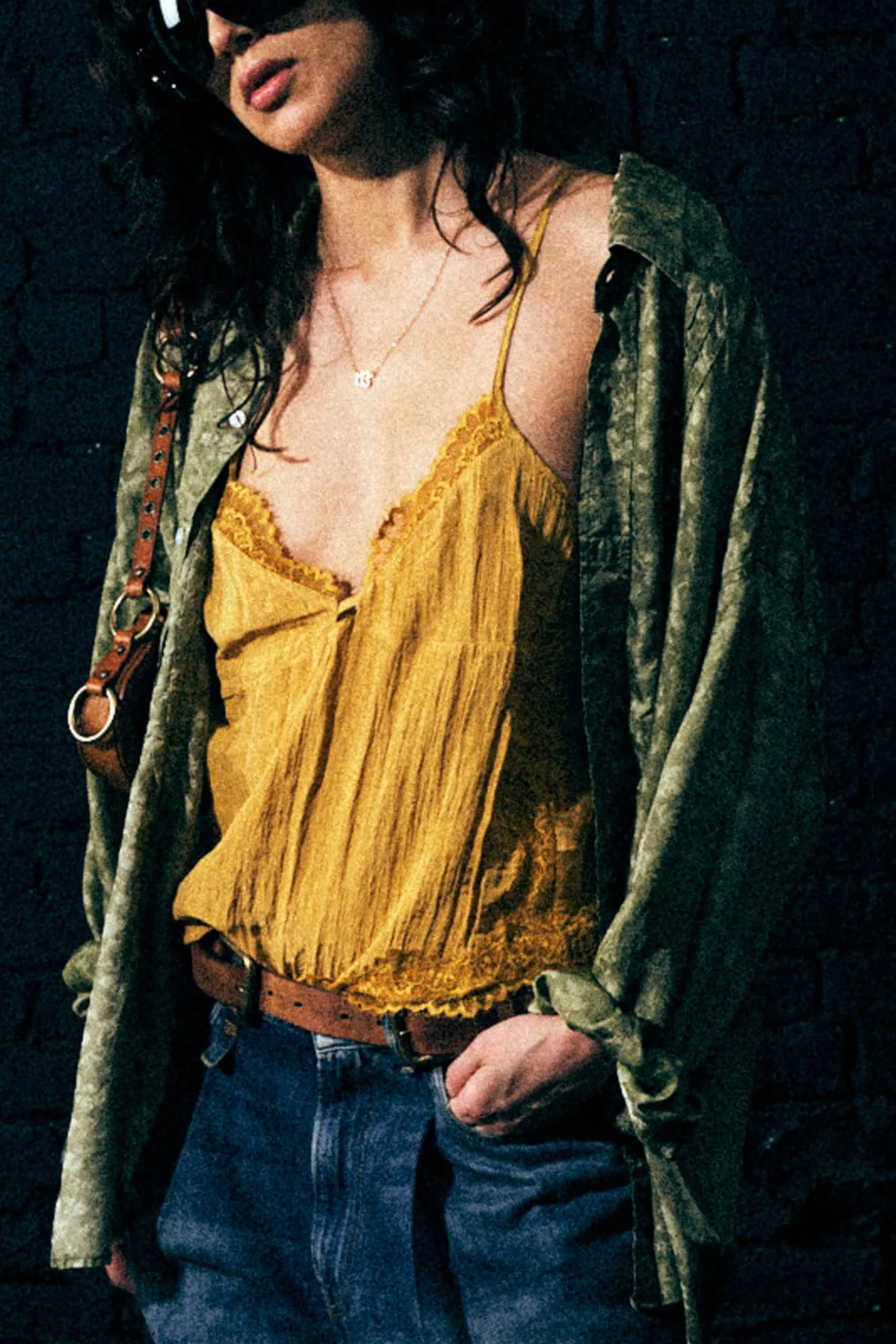 LACE TRIMMED CAMI - YELLOW sold by R13 product image thumbnail 3