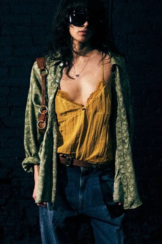 LACE TRIMMED CAMI - YELLOW sold by R13