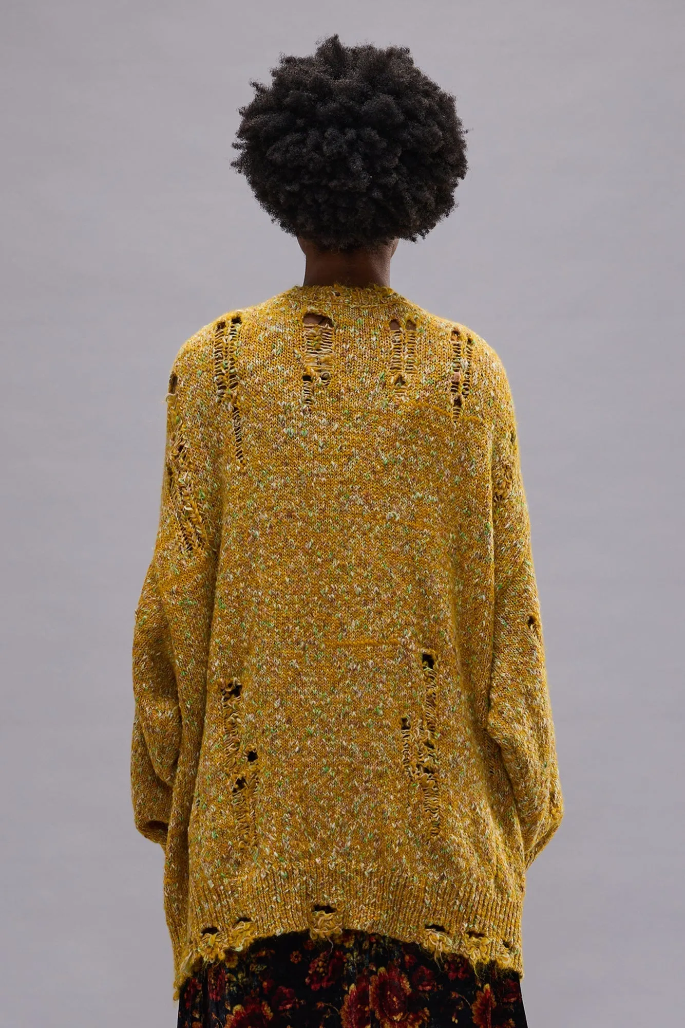 DISTRESSED OVERSIZED CARDIGAN - YELLOW sold by R13 product image thumbnail 5