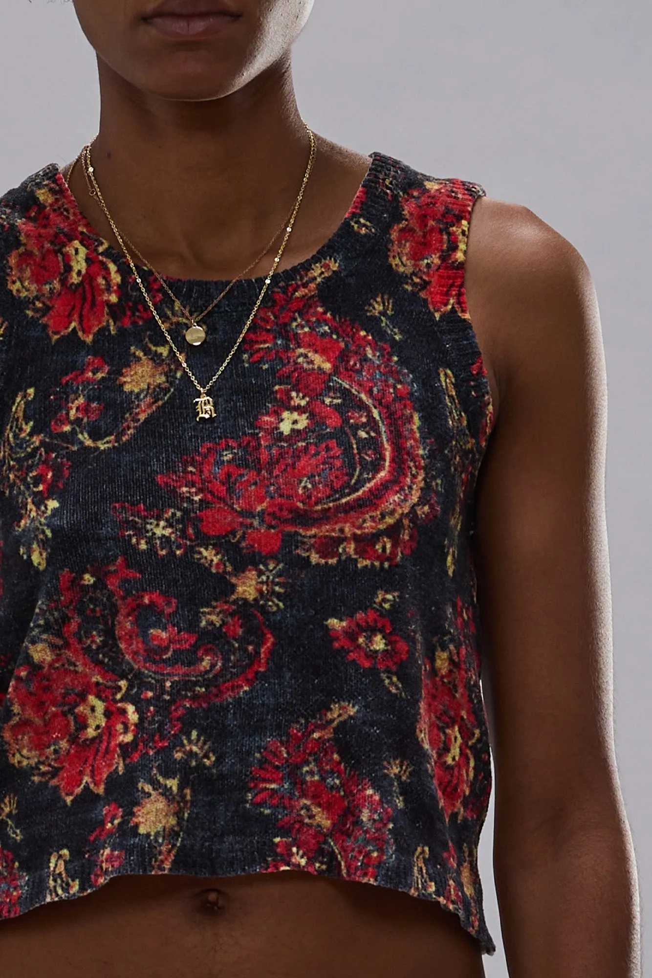 PRINTED SWEATER TANK - BLACK RED MULTICOLOR sold by R13 product image thumbnail 3