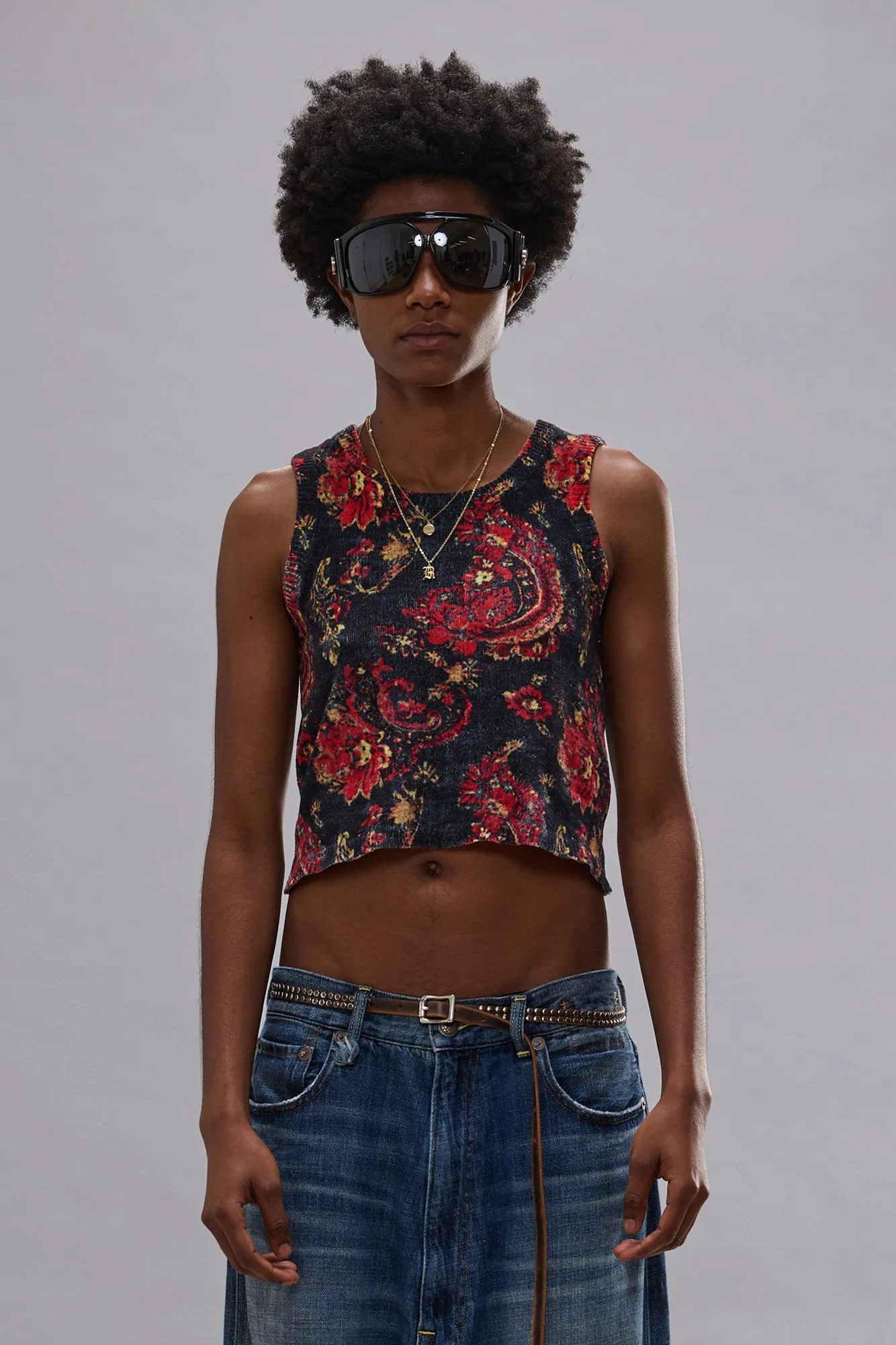 PRINTED SWEATER TANK - BLACK RED MULTICOLOR sold by R13 product image thumbnail 4