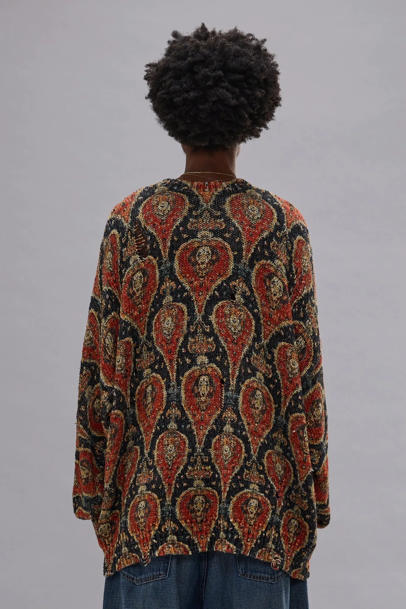 PRINTED OVERSIZED SWEATER - ORANGE MULTICOLOR sold by R13 product image thumbnail 5