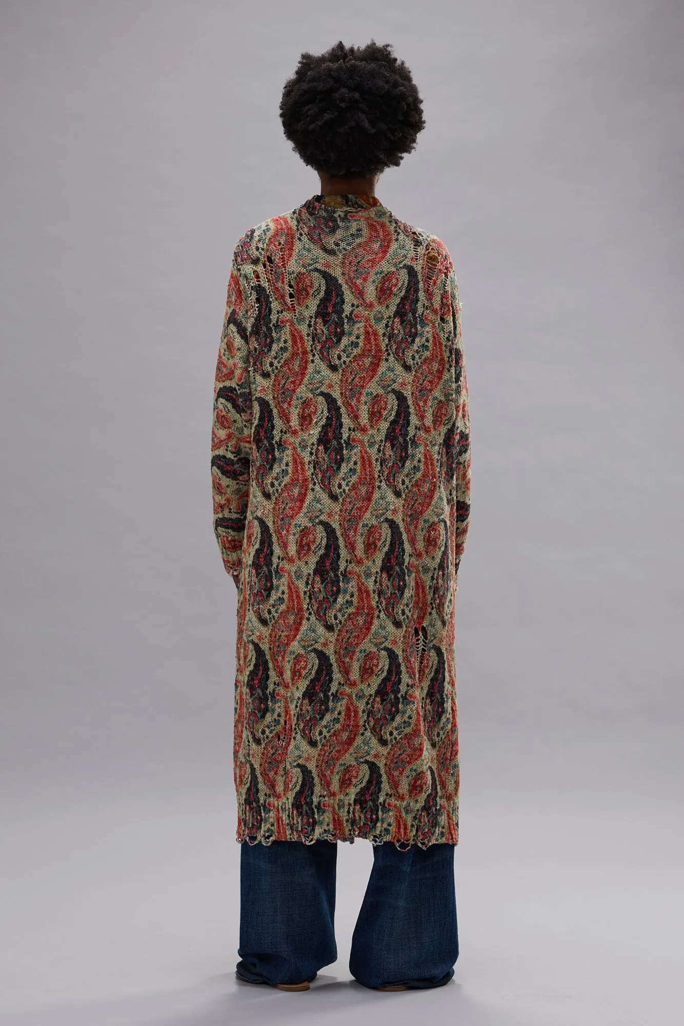 PRINTED LONG CARDIGAN - KHAKI MULTICOLOR sold by R13 product image thumbnail 5