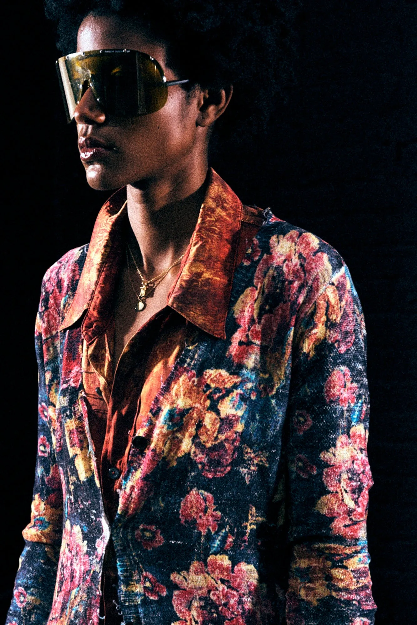 PRINTED SKINNY LONG CARDIGAN - RED FLORAL MULTI sold by R13 product image thumbnail 2