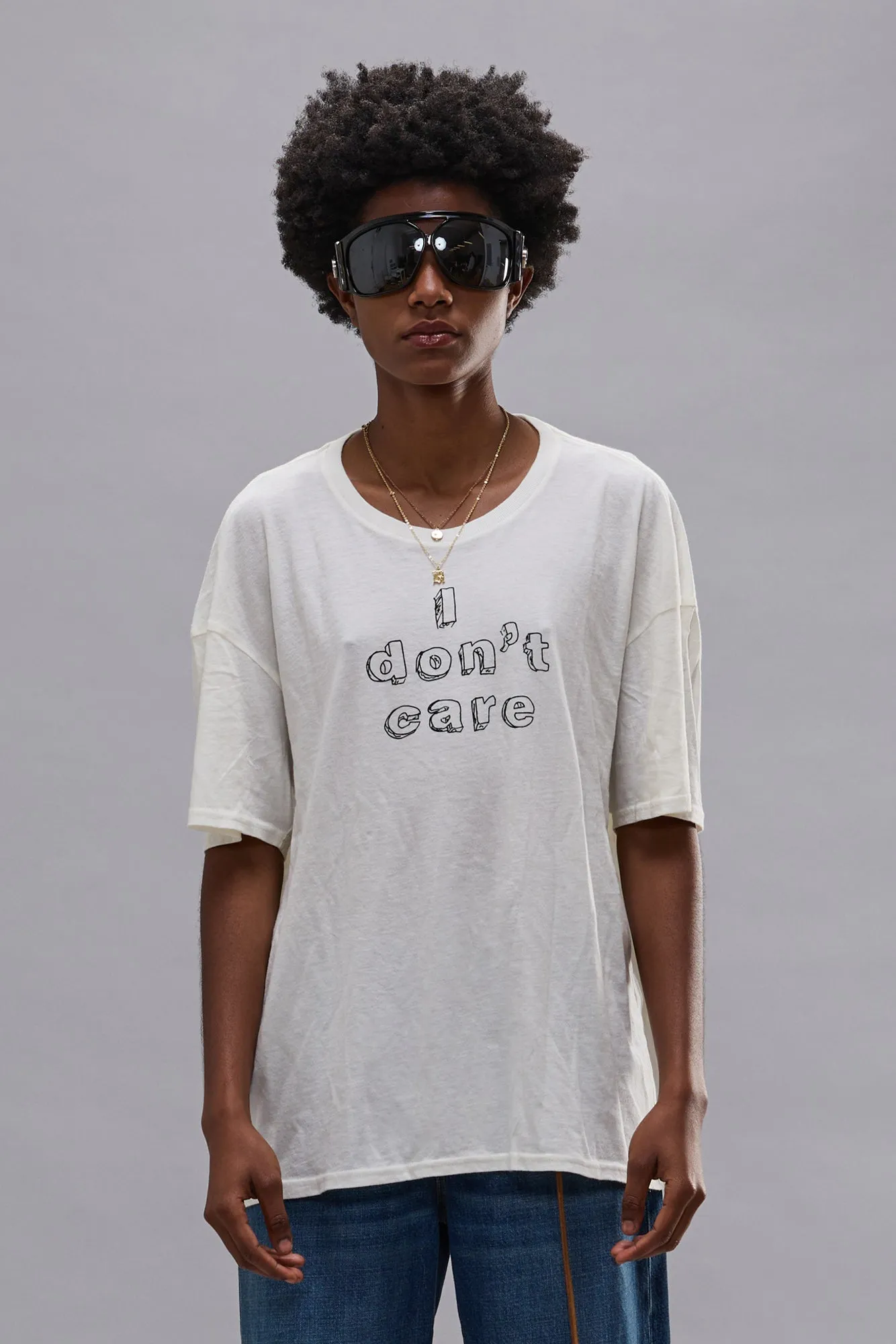 I Don't Care Relaxed T - Ecru White sold by R13 product image thumbnail 3