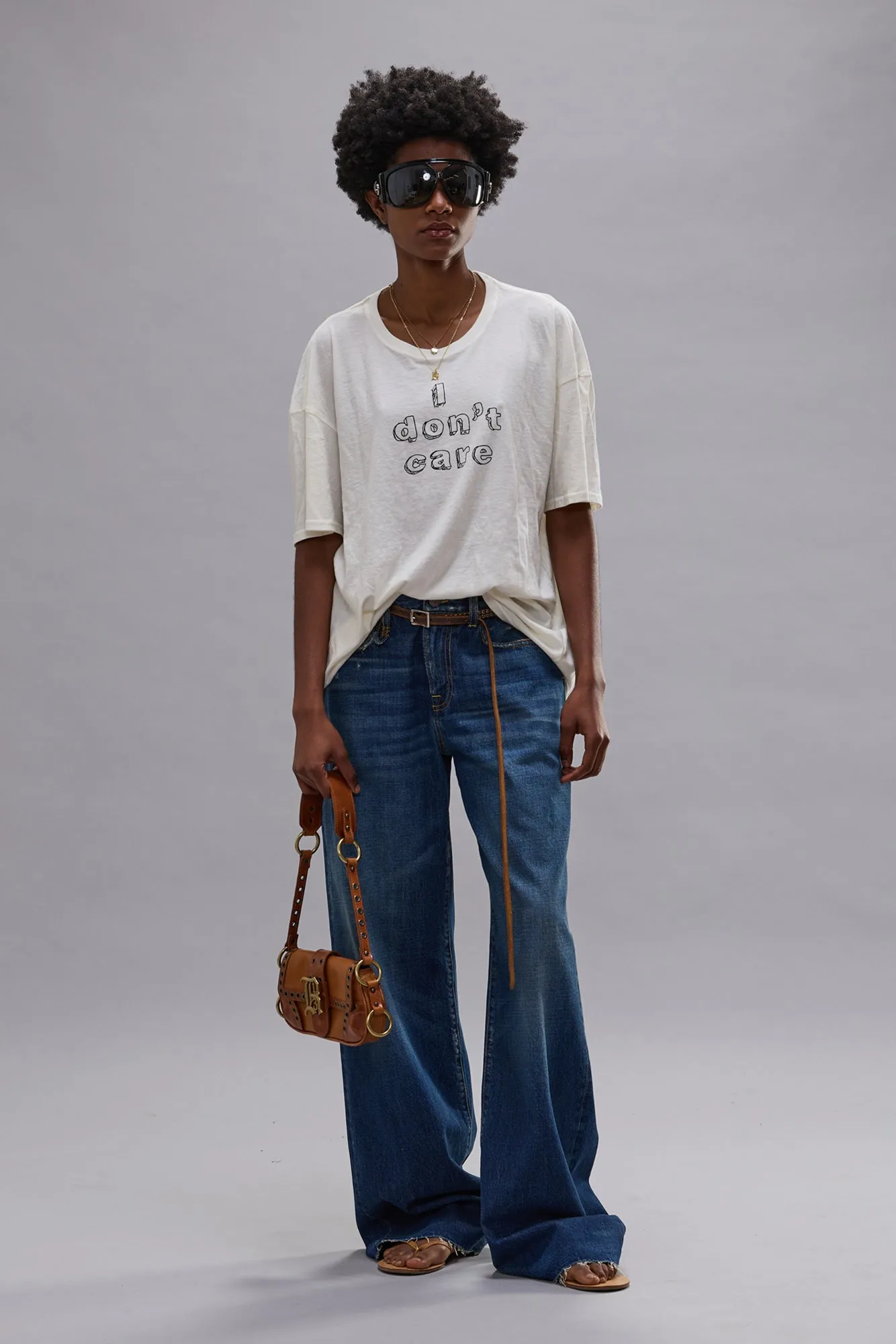 I Don't Care Relaxed T - Ecru White sold by R13 product image thumbnail 2