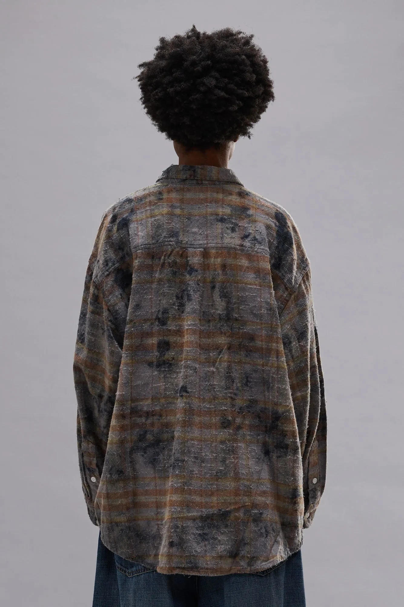 BOYFRIEND SHIRT - OVERDYED LIGHT BLUE PLAID sold by R13 product image thumbnail 5