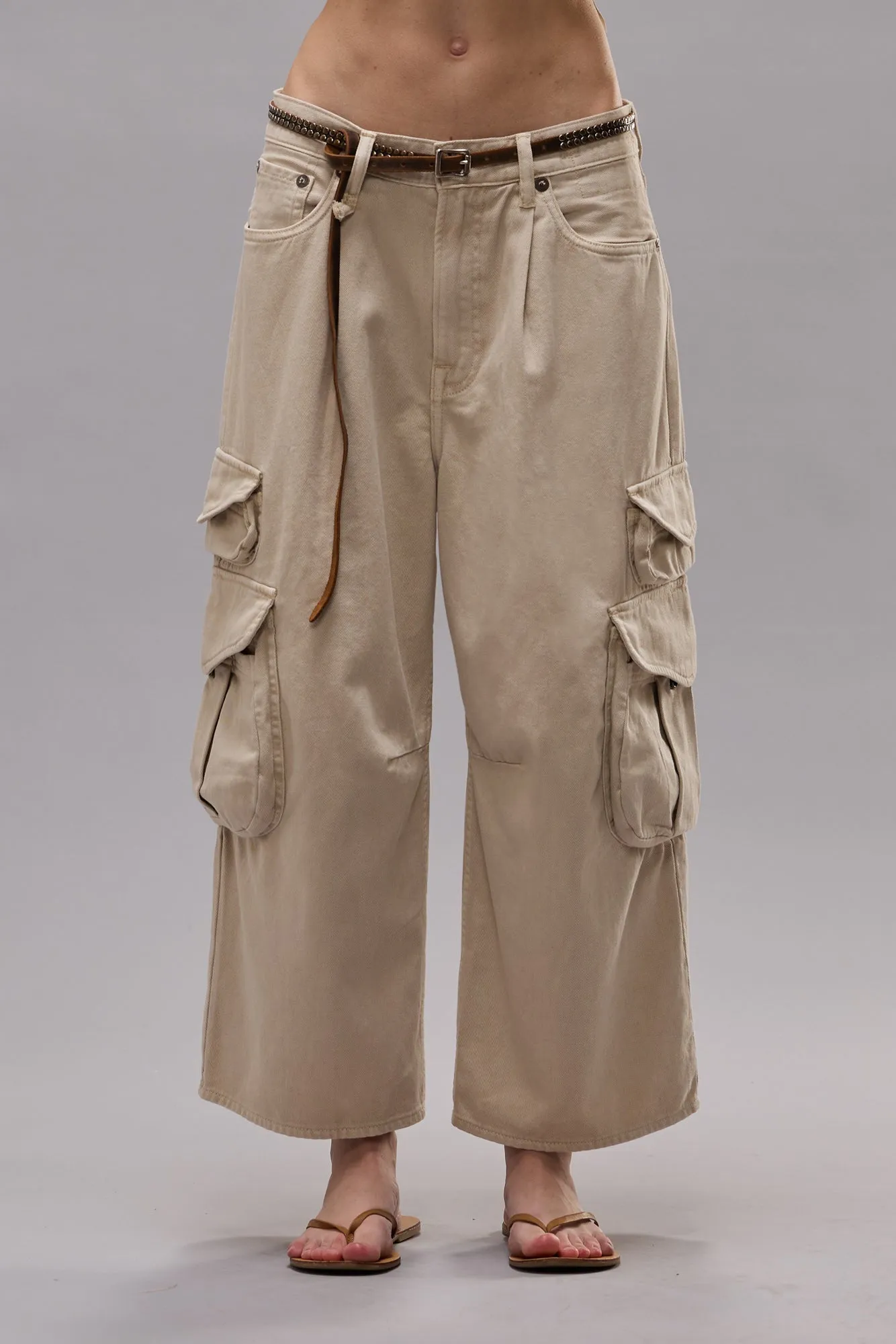 CROPPED MULTI POCKET CARGO - VINTAGE GREY STONE sold by R13 product image thumbnail 3