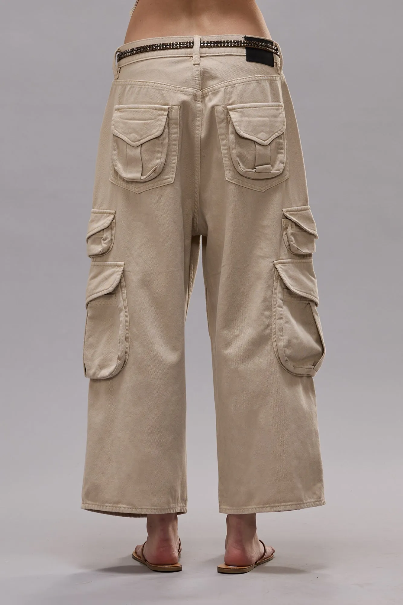 CROPPED MULTI POCKET CARGO - VINTAGE GREY STONE sold by R13 product image thumbnail 4