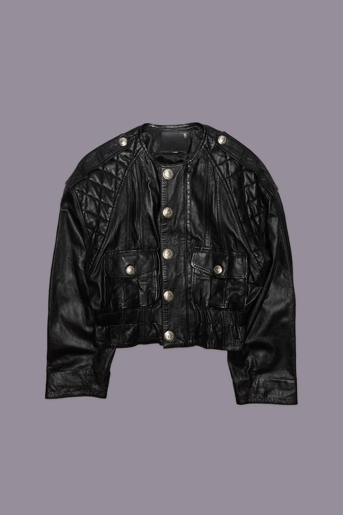 OVERSIZED CREWNECK JACKET - BLACK sold by R13 product image thumbnail 4