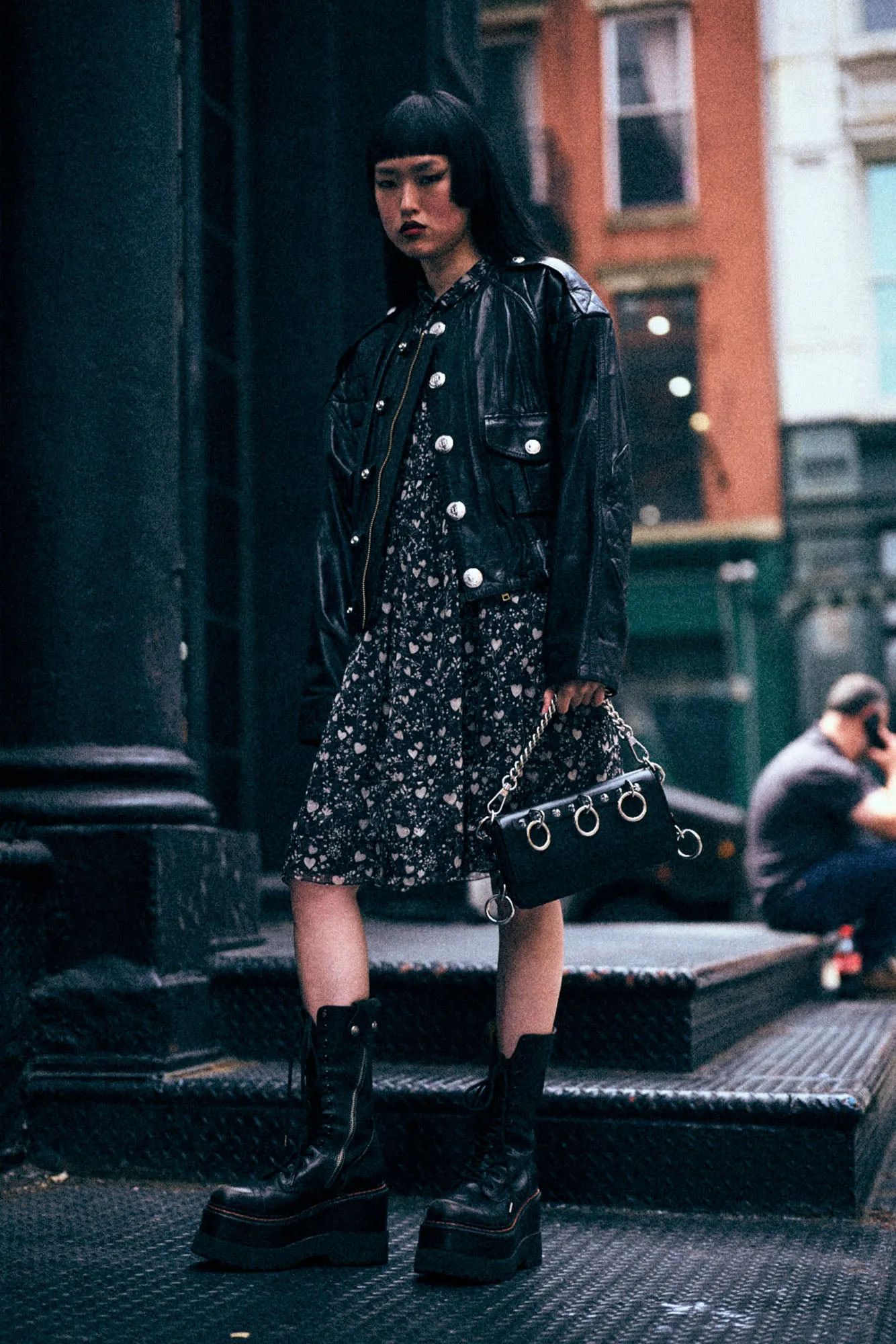 OVERSIZED CREWNECK JACKET - BLACK sold by R13