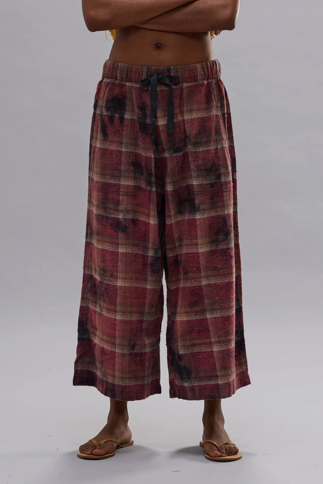 CROPPED WIDE LEG UTILITY PANT - OVERDYED PURPLE PLAID sold by R13 product image thumbnail 3