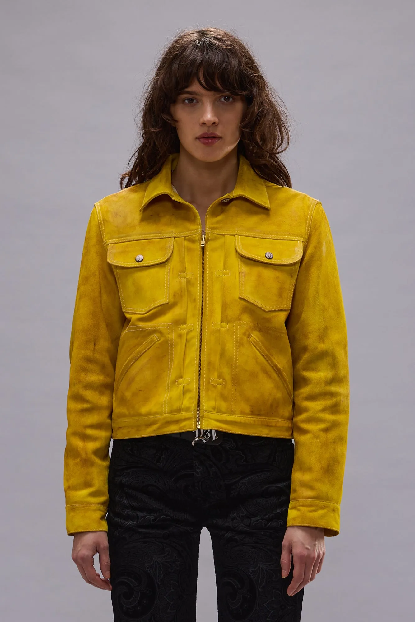 BOXY TRUCKER JACKET - YELLOW sold by R13 product image thumbnail 4