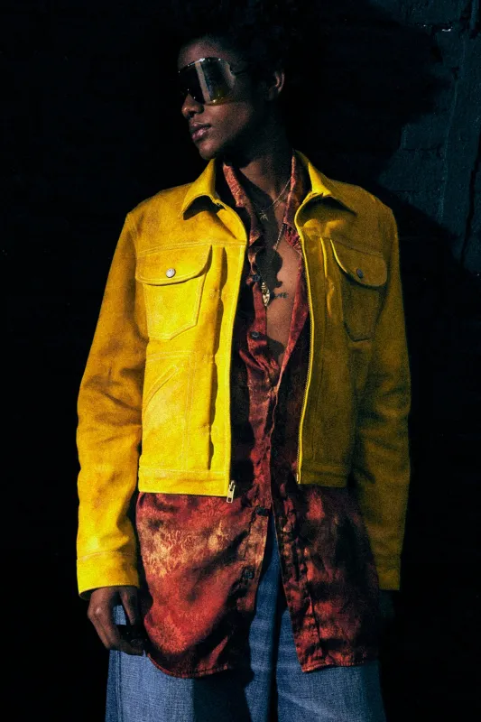 BOXY TRUCKER JACKET - YELLOW sold by R13