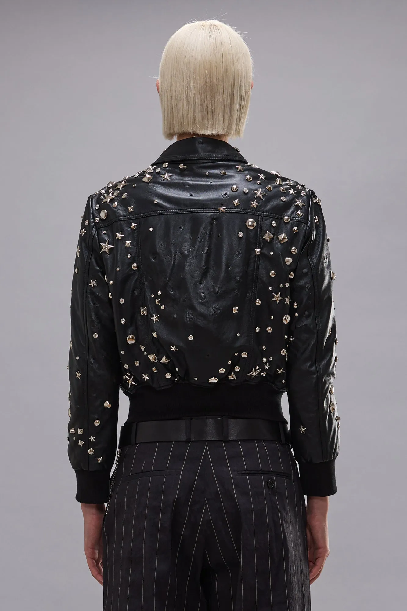 BERLIN LEATHER JACKET - BLACK WITH STUDS sold by R13 product image thumbnail 5