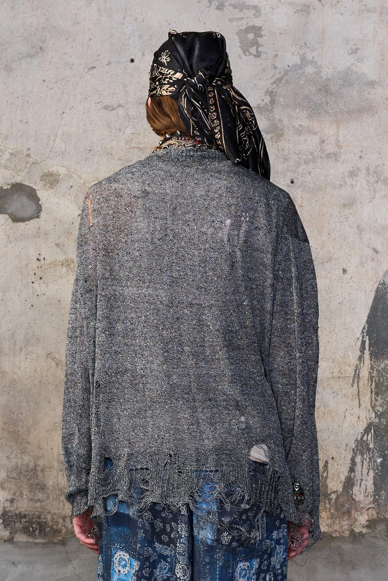BOYFRIEND CARDIGAN - BLACK MULTI sold by R13 product image thumbnail 4