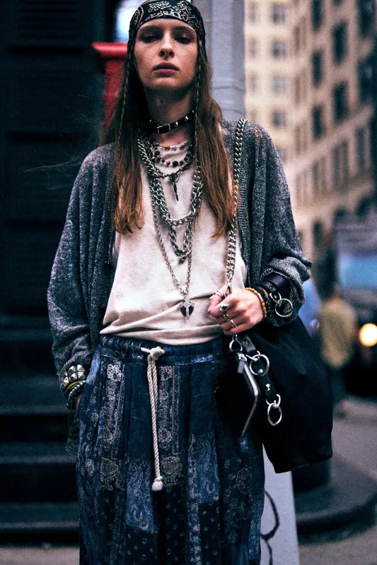 BOYFRIEND CARDIGAN - BLACK MULTI made by R13