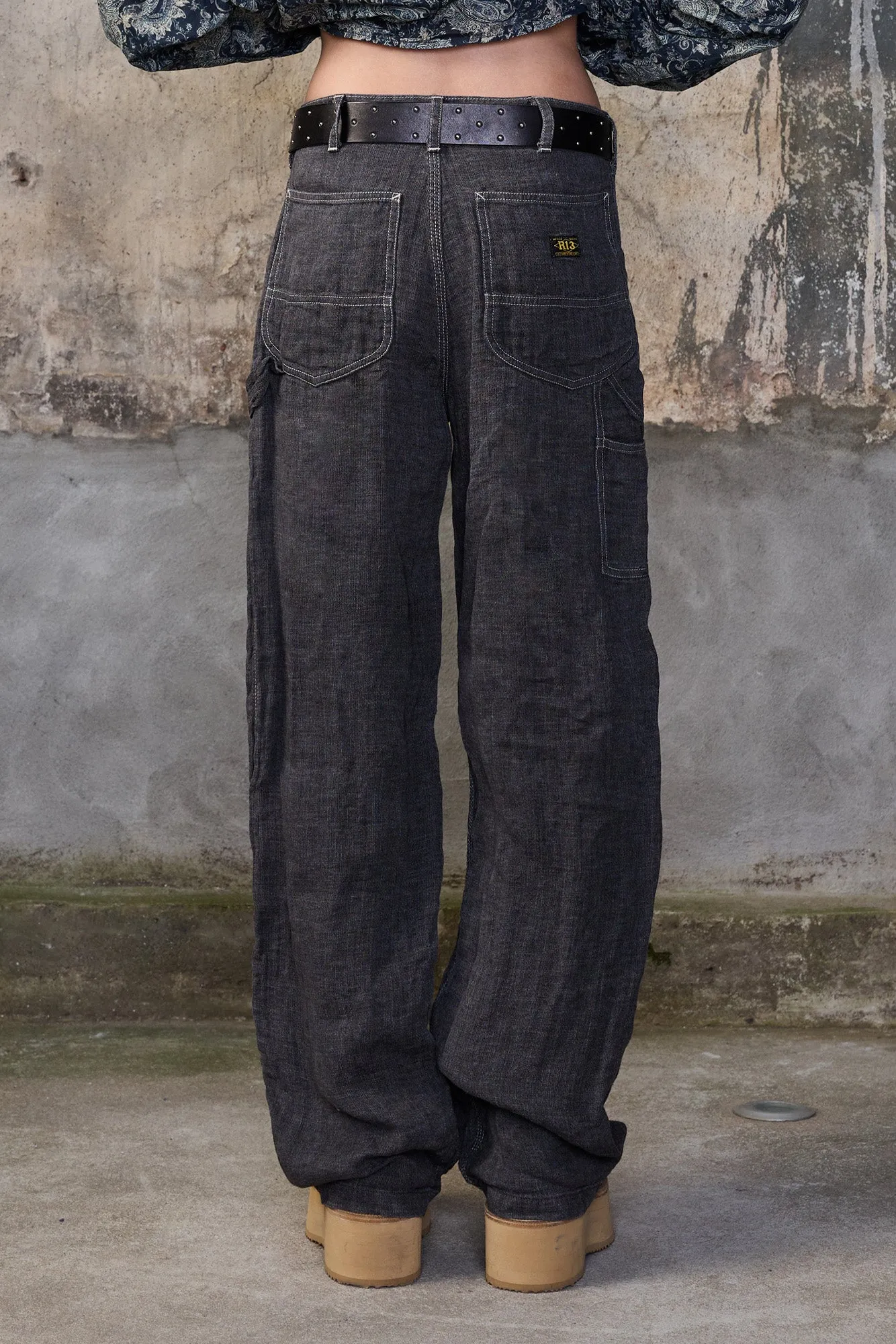 Carpenter Pant - Charcoal Grey Linen sold by R13 product image thumbnail 3