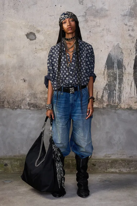 CROP WIDE LEG CARPENTER - DEPOT BLUE made by R13