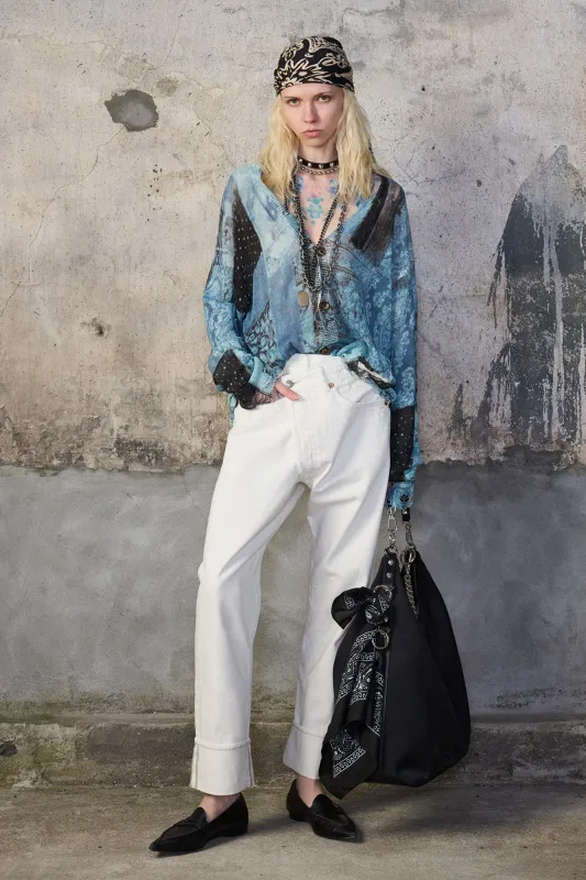 CUFFED CROSSOVER - CEMENT WHITE made by R13