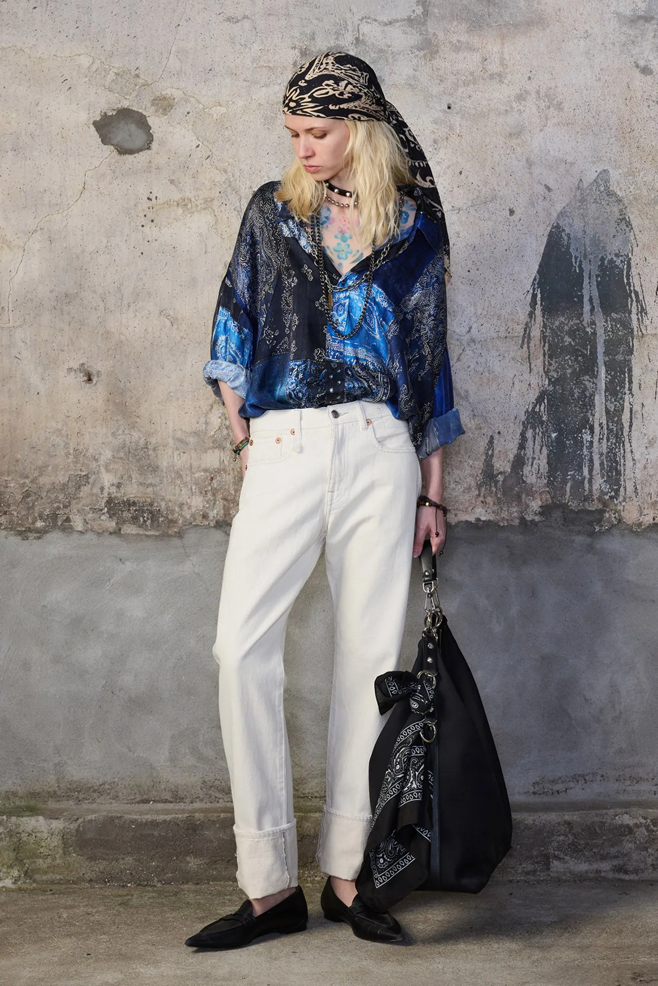 CUFFED ROMEO JEAN - HOLDEN WHITE SELVEDGE sold by R13