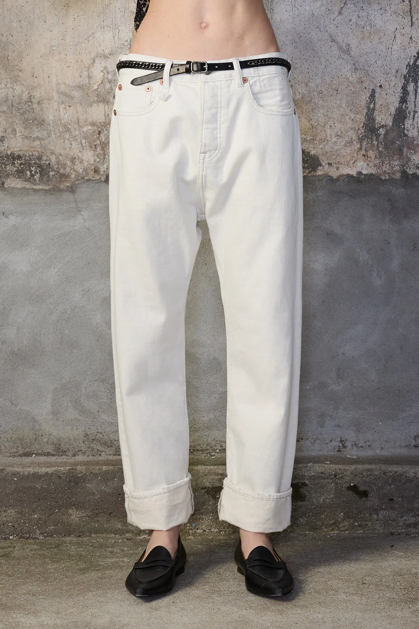 CUFFED TAILORED DROP - CEMENT WHITE sold by R13 product image thumbnail 2