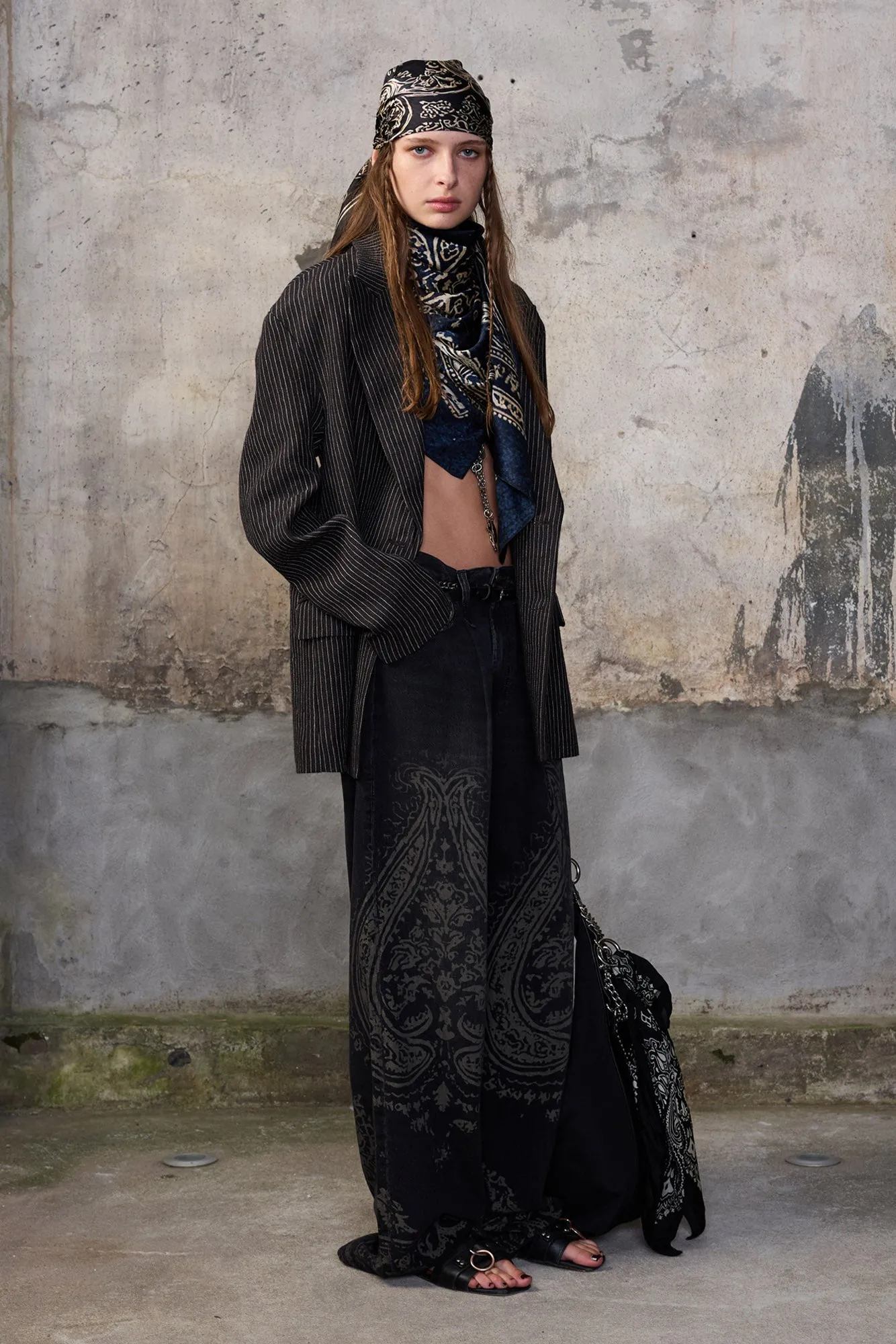 DAMON PLEATED JEAN - BAROQUE BLACK sold by R13