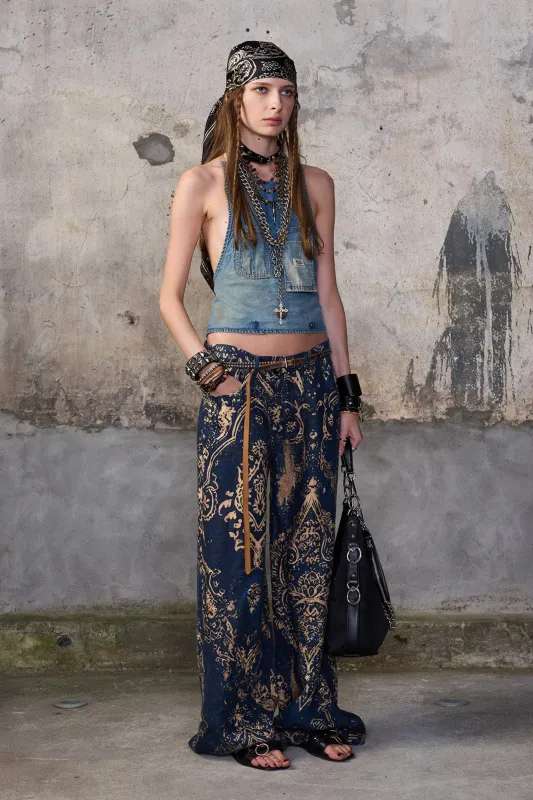 D'ARCY FLARE PANT - BLUE BANDANA made by R13
