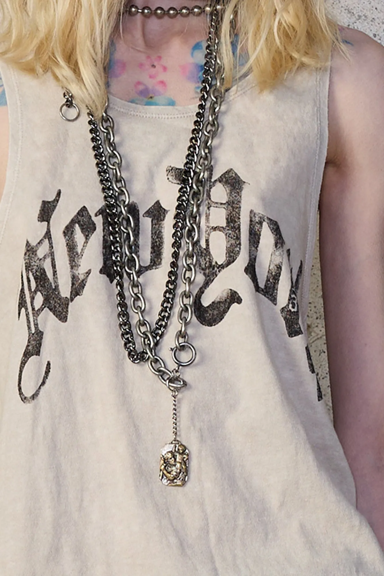 NEW YORK RELAXED TANK - KHAKI ACID STONE sold by R13 product image thumbnail 3