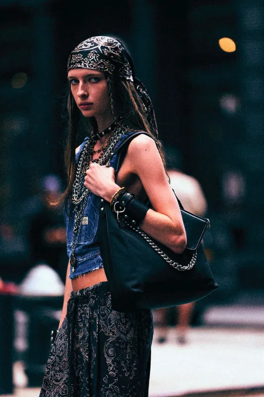 OVERALL BIB BUSTIER - NOISE BLUE made by R13