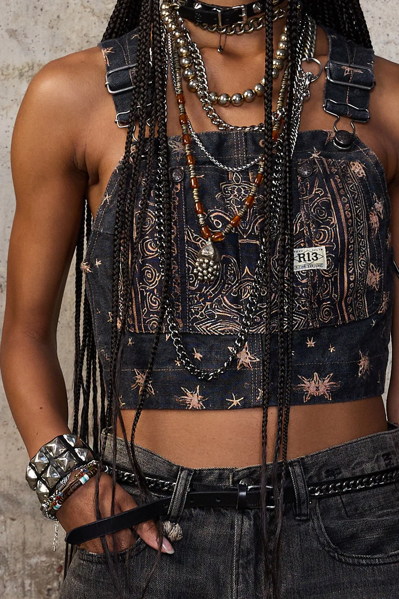 OVERALL BUSTIER - BLACK BANDANA sold by R13 product image thumbnail 3