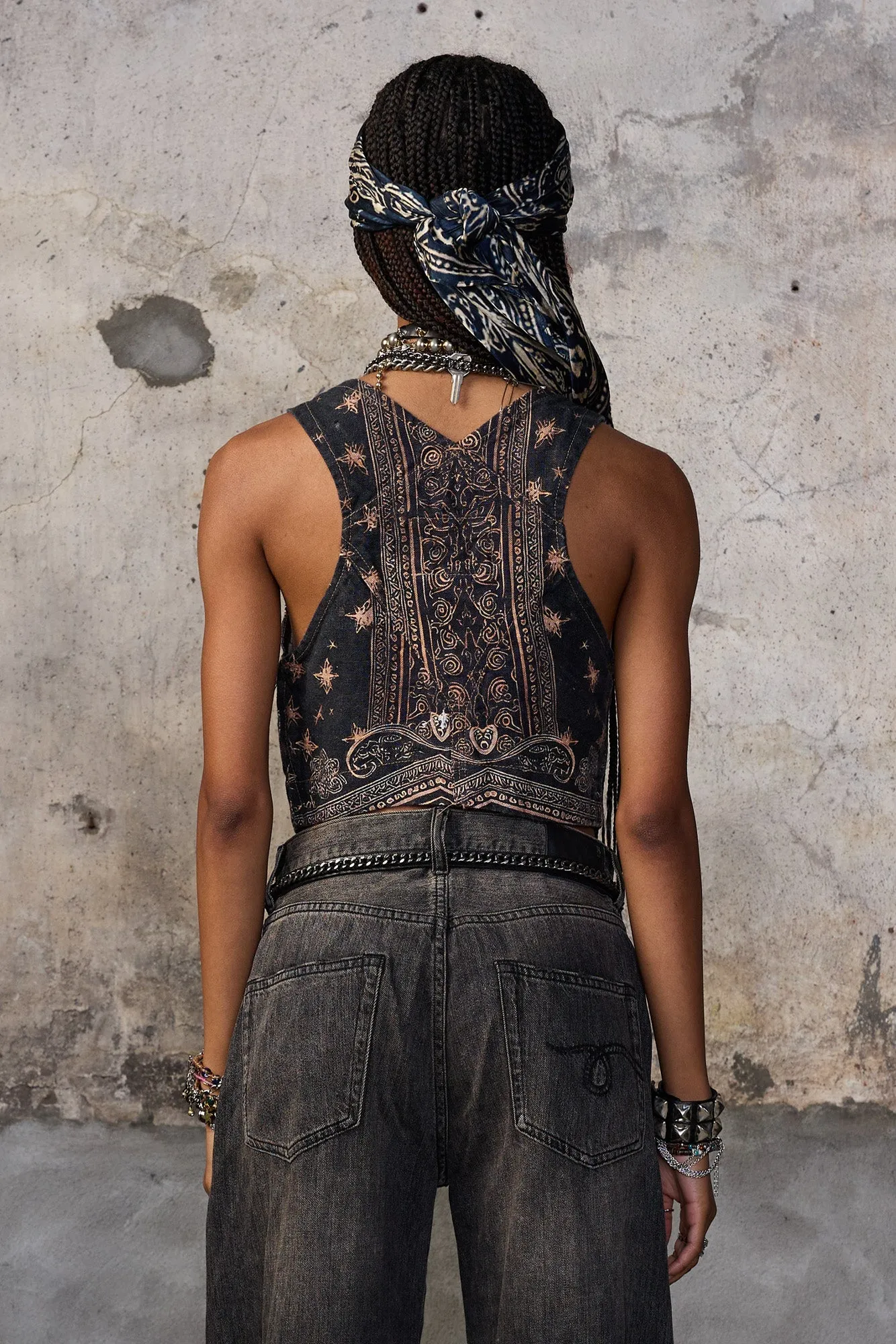 OVERALL BUSTIER - BLACK BANDANA sold by R13 product image thumbnail 5