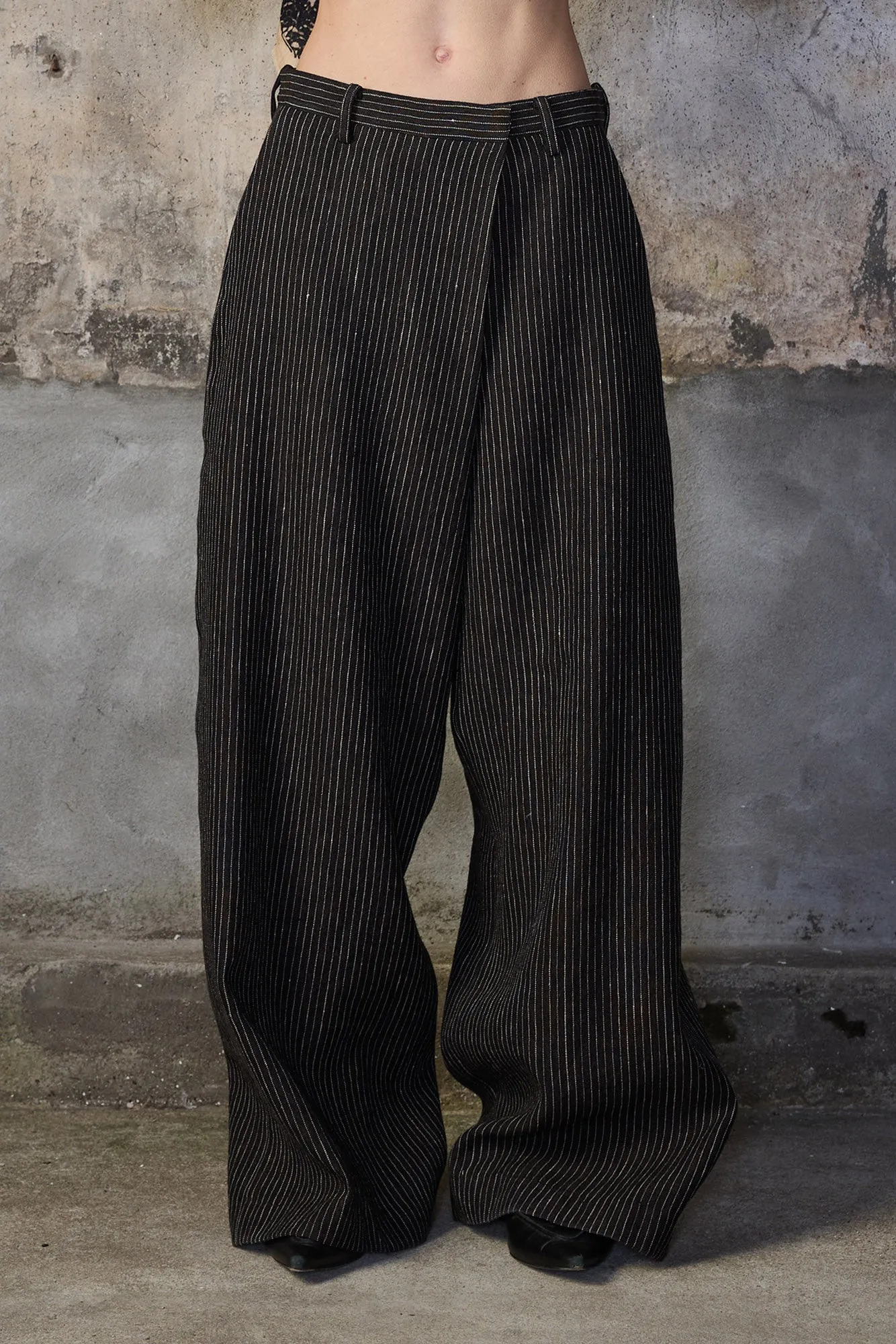 OVERSIZED CROSSOVER PANT - BROWN STRIPE sold by R13 product image thumbnail 3