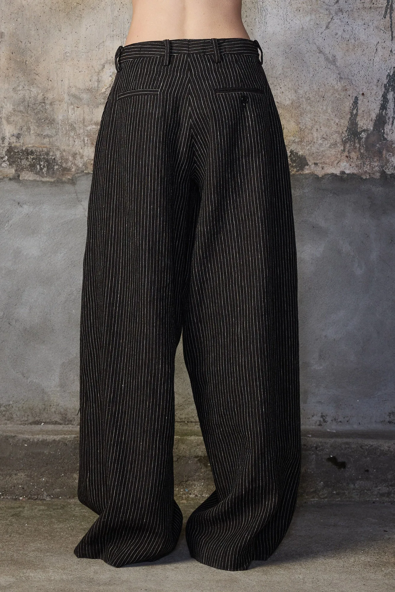 OVERSIZED CROSSOVER PANT - BROWN STRIPE sold by R13 product image thumbnail 4
