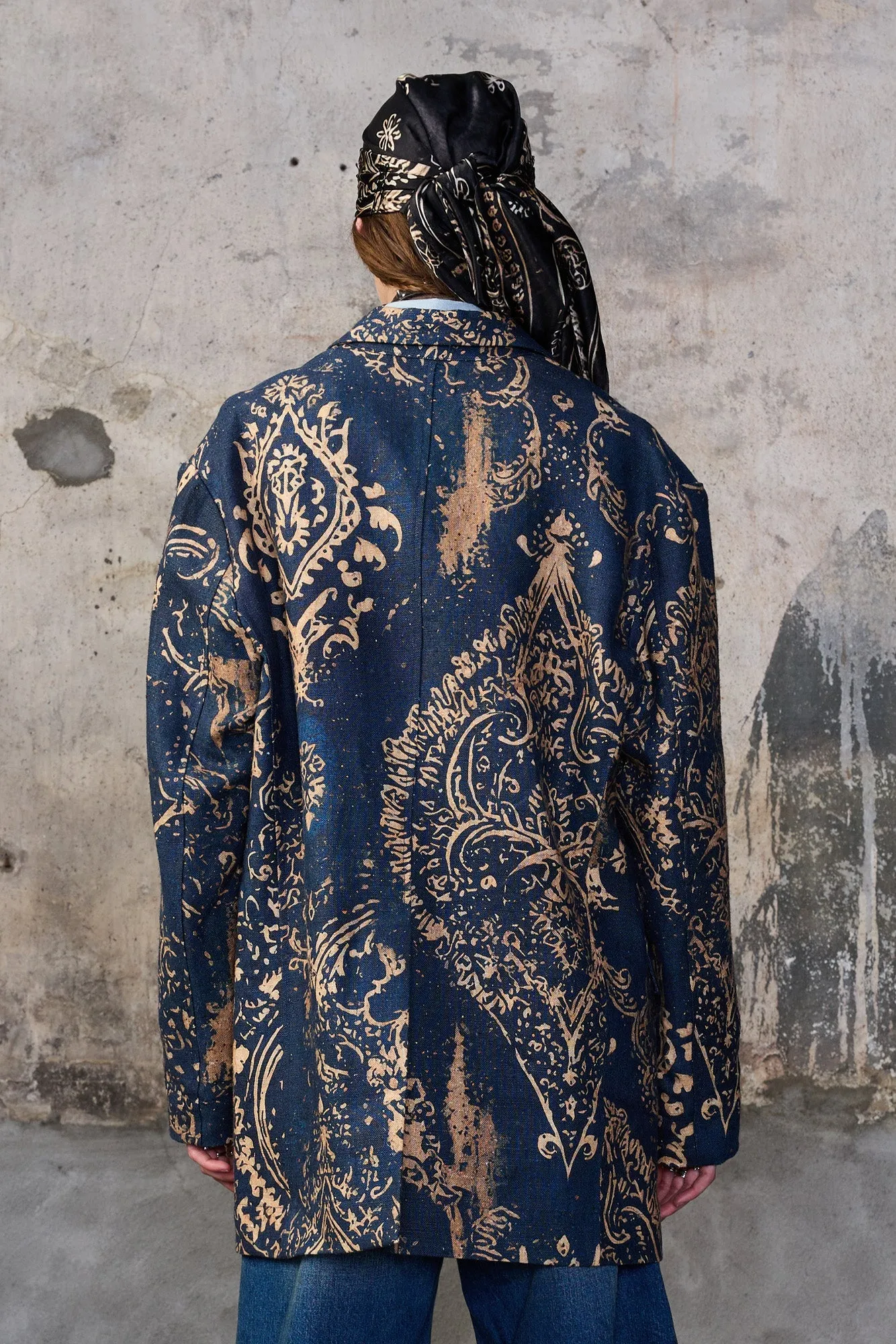 OVERSIZED RAGGED BLAZER - BLUE BANDANA sold by R13 product image thumbnail 5