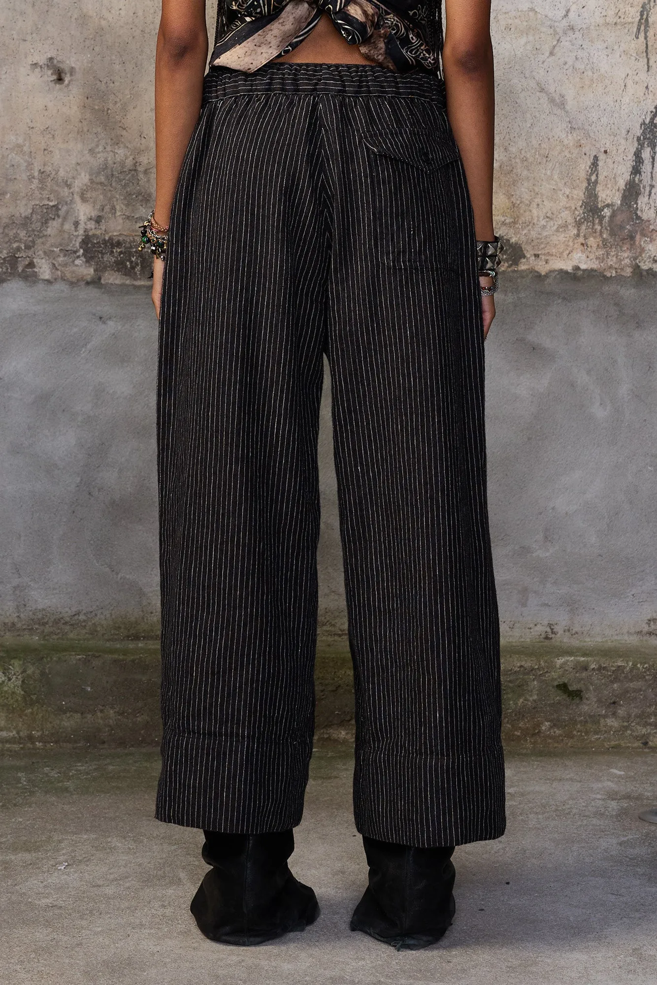 RELAXED CROPPED WORK PANT - BROWN STRIPE sold by R13 product image thumbnail 3